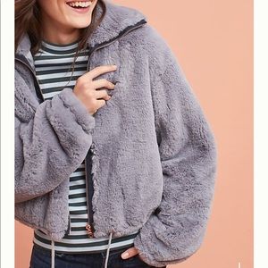 Anthropologie Elevenses Bristol Faux Fur Jacket